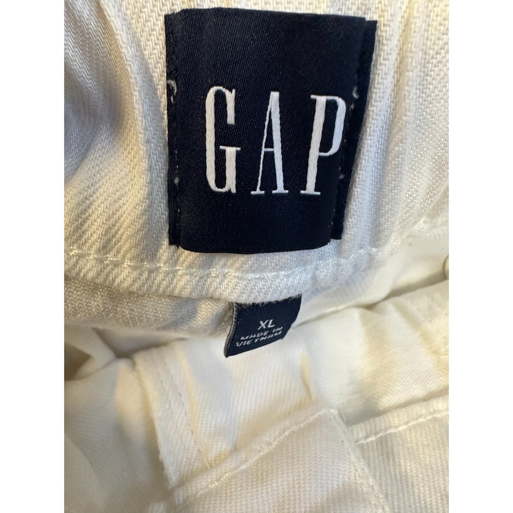 New GAP White Elastic Waist Twill Shorts High Rise 3.5" Inseam Cotton Blend XL - Picture 8 of 13